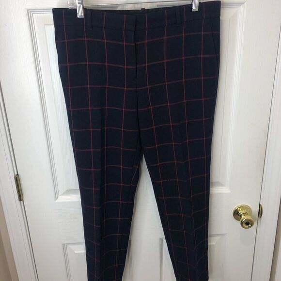 Ann Taylor navy blue with red striped slacks pants, size 8 - Picture 3 of 12